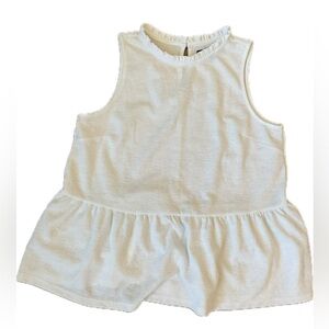Banana Republic White Peplum Top with Neck Detail.